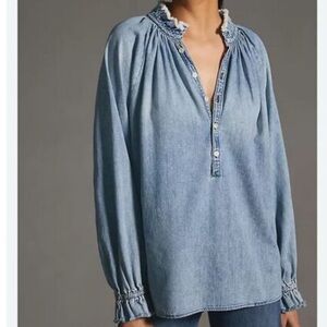 Citizens of Humanity Iris Denim Long Sleeve Blouse - M